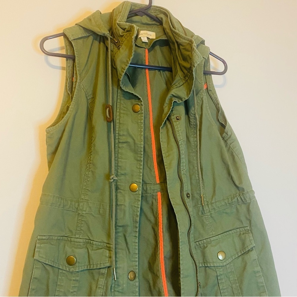 41 Hawthorn Green Vest with Bright Orange Trim - Picture 2 of 7